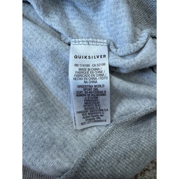 Quiksilver Mens Sweatshirt, size Large, Thermal Hooded Gray w/ Plaid hood - Picture 4 of 13